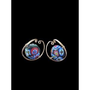 Vintage Barbara Barnett Hooker Earrings 14k Gold Filled w Glass Beads